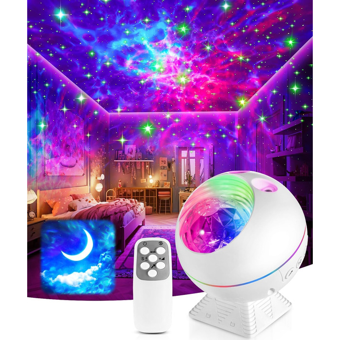 Проектор зоряного неба Sternenhimmel з Bluetooth, 300 режимів, нічник для дітей та дорослих, білий колір