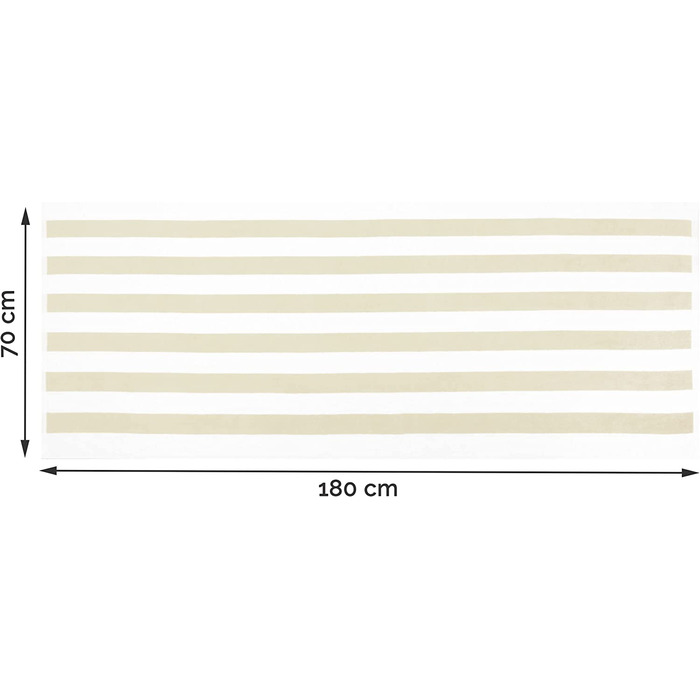 Набір рушників для сауни ZOLLNER, 2 шт., 70x180 см, в білу смужку (70x180 см, бежевий)