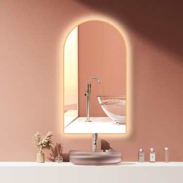 Дзеркало для ванної кімнати LED HOKO Design Turin, овальне, 45x75 см, матовий чорний, з підсвічуванням, сенсорне керування, зміна кольору світла (тепле/холодне/нейтральне), антизапарювання, монтаж HOCH+QUER