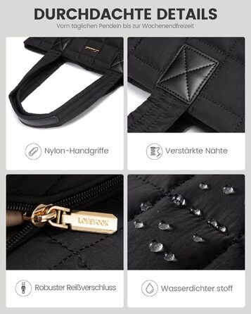 Сумка для ноутбука LOVEVOOK 15.6 дюймів для жінок: робоча, шкільна, для офісу, чорна