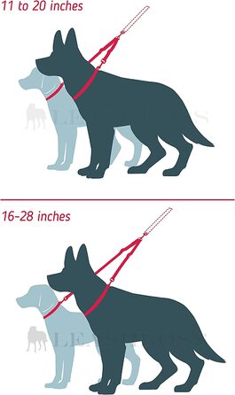 Міцний подвійний повідець для великих собак-27,9-50,8 см-Регульований нейлоновий спліттер 2,5 см для двох великих собак (ширина 2,5 см х 27,9-50,8 см, чорний) 11-20 дюймів (комплект з 1) Чорний