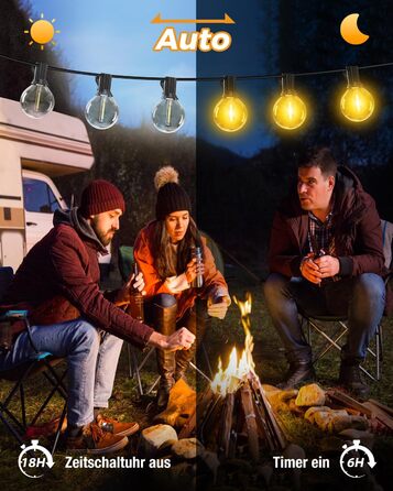 LED гірлянда для декорування вулиці, 15 метрів, димер, таймер, тепле світло G40, вологостійка, для саду, балкону, вечірки, павільйону, тераси