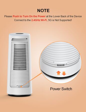 Керамічний обігрівач CLEVAST 1500W з терморегулятором та таймером, 83°C, осциляція, для спальні/офісу (Small)