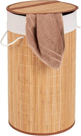 Скриня для білизни Bamboo Natural - Кошик для білизни, з мішком для білизни Місткість 55 л, бамбук, 35 x 60 x 35 см, натуральний