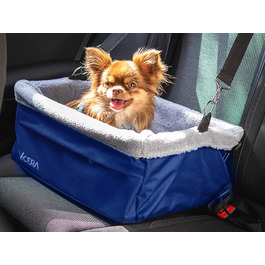 Автомобільне сидіння для маленьких собак Vicera з подушкою і ременем безпеки автомобільне сидіння для собак на передньому і задньому сидіннях * міцне автомобільне сидіння для собак на задньому сидінні * Водонепроникна кошик для собак (синя)
