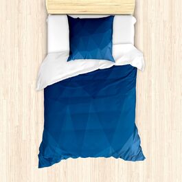 Синій набір підковдр для односпальних ліжок, абстрактне синє омбре орігамі, захист від кліщів Підходить для алергіків з наволочкою, 135 см x 200 см - 80 x 80 см, кобальтово-синій-фіолетовий-синій 135 см x 200 см - 80 x 80 см Кобальт-синій-фіолетовий-синій