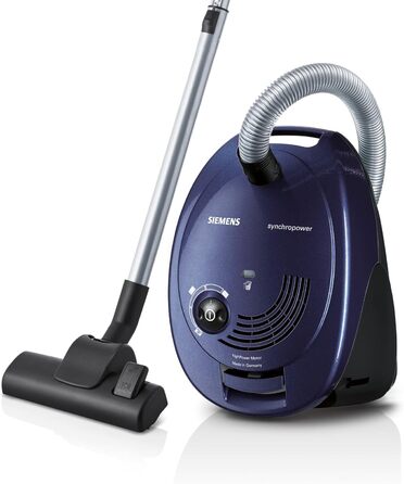 Пилгопоглинач Siemens synchropower VS06B1110: мішок, фільтр гігієни, для твердих підлог та килимів, 700 Вт, блакитний