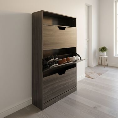 Взуттєва шафа Relaxdays з відкидною дверцями та відкритою полицею