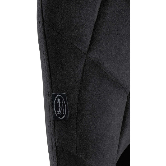 Набір з 2 барних стільців Lazio з велюровим покриттям, обертаються, з підставкою для ніг, регульована висота, чорний колір, металевий каркас