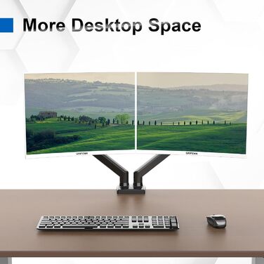 Підставка для монітора GRIFEMA Dual Arm - 2 монітори, 13-32 дюйми, регулювання висоти, поворот, VESA 75x75/100x100, до 9 кг