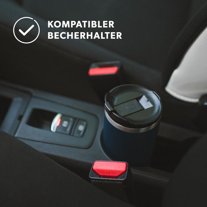 Термокружка QWETCH 240 мл, нержавіюча сталь, чорна - для кави та чаю, зберігає тепло 6 год, холод 12 год, BPA-free, без витоку, багаторазова