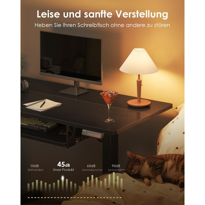 Електричний стіл OffiGo, 100x50 см, з підставкою для клавіатури, 3 режими пам'яті, для роботи та навчання, білий