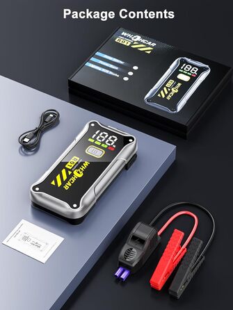 Powerbank Starthilfe 4000A: Портативний пусковий пристрій для авто 12V з LCD дисплеєм та LED ліхтариком (до 9.0L бензин/7.5L дизель)