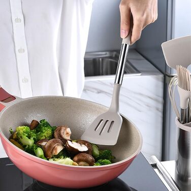 Набір кухонних помічників Aoresac 22 шт. з нержавіючої сталі та силікону, чорний (сірий)