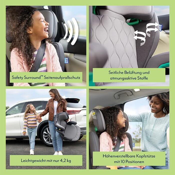 Автокрісло Graco Affix i-Size R129 для дітей 3,5-12 років (100-150 см), чорне, з регульованою підголівником та ISOFIX