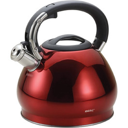 Чайник King Hoff з нержавіючої сталі, чайник для заварки, чайник для води об'ємом 3,4 літра, KH - 1221 (червоний)