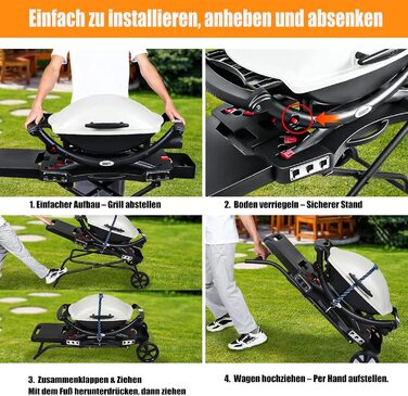 Підставка для гриля GFTIME для Weber Q1000, Q2000, Q1200, Q1400, Q2200, Q2400 та Blackstone 43/56 см, Outdoor