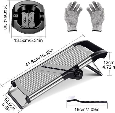 Машхоум Mandoline 5-в-1: набір для нарізки овочів та фруктів з нержавіючої сталі, 40 см