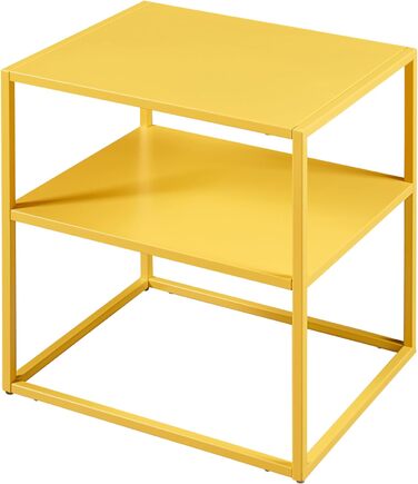 Журнальний столик Raahe з полицею Сталевий диванний стіл Приліжкова тумбочка 50 x 45 x 40 см для вітальні (жовтий)