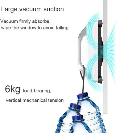 Робот-мийник вікон Topchances - розумний робот для миття скла з керуванням через додаток та пультом. Автоматичний миття вікон для дому та вулиці, підходить для високих вікон та стель. Магнітний, білий.