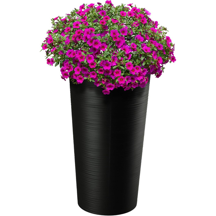 Набір горщиків KADAX (3 шт) з дерев'яною стружкою, чорний, 19.25/30 см