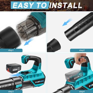 Акумуляторний повітродув безщітковий сумісний з Makita 18V (без акумуляторів), для прибирання та догляду за газоном, швидкість повітря 80 м/с