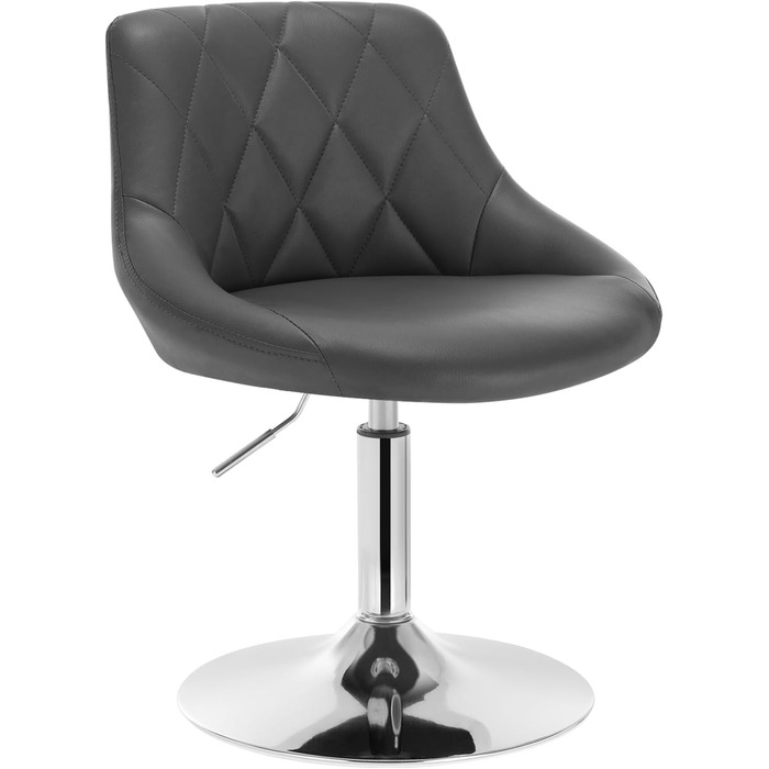 Крісло для туалетного столика WOLTU BH242bl-1, сіре, штучна шкіра, регульоване, обертове