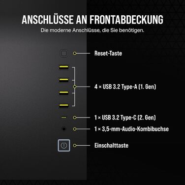 Корпус для ПК CORSAIR 6500D Airflow Mid-Tower ATX, двокамерний, без вентиляторів, чорний, підтримка реверсивних материнських плат, висока гнучкість охолодження