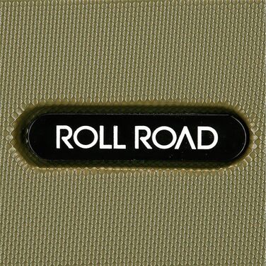 Чохол-валіза Roll Road Flex з ABS-пластику, кодовий замок, 4 колеса, ручна поклажа, зручний внутрішній простір (набір 2 шт., хакі)