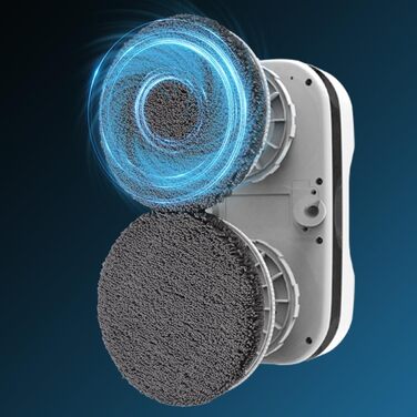 Робот для миття вікон Hutt з функцією розпилення 5500Pa, 3D-подушка, електричний мийник вікон з баком 80мл, автоматичний мийник вікон, багаторазовий захист, 8 ганчірок, кейс (10 ганчірок)