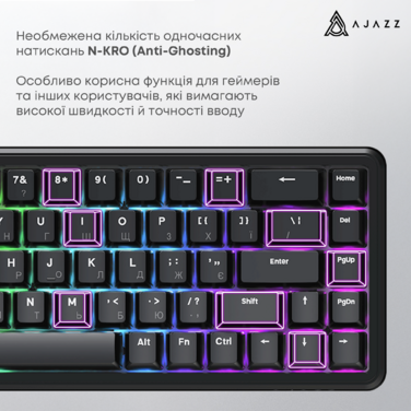 Клавіатура механічна дротова Ajazz AK680 MAX Magnetic Switch RGB USB Black