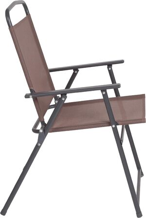 Садовий набір меблів Flash Furniture Nantucket 6 предметів коричневий з столом, парасолькою та 4 складними стільцями сірого кольору