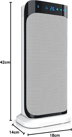 Обігрівач Brandson з пультом керування: керамічний, для ванної кімнати, енергозберігаючий, тихий, з осциляцією, 2 режими, таймер, сертифікат GS