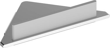Кутова душова полиця Keuco з алюмінію, анодоване срібло, в т.ч. скляний ракель, білий, 24,2x24,5x6,3 см, настінна душова кабіна, душова полиця, Edition 400 (комплект тримача для туалетного паперу)