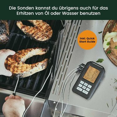 Термометр для гриля Burnhard: швидке вимірювання, USB-живлення, LED-дисплей