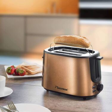 2-камерний тостер для смаження 1000 Вт мідний одинарний Bestron