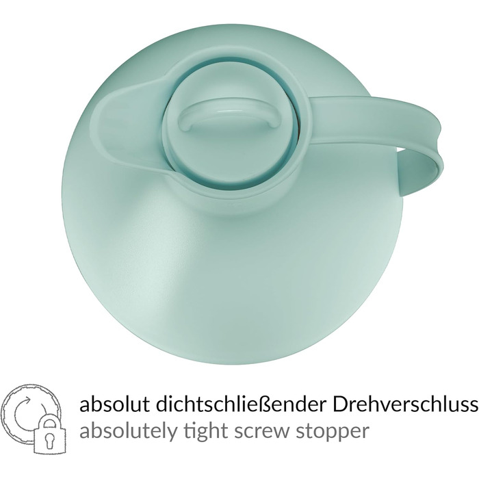 Термос Alfi Kugel 0.94л, зелений, з термоізоляційним скляним вкладишем, поворотним закриттям, BPA-free