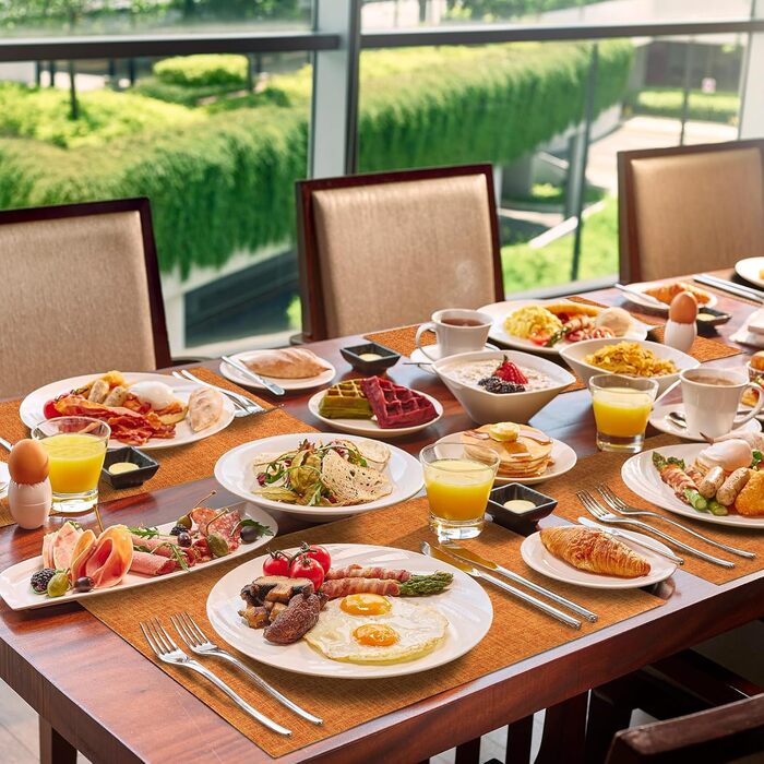 Набір тканинних серветок для столу (8 шт), Бордовий колір, Стійкі до тепла, Легко миються, Ідеально для святкування та декору