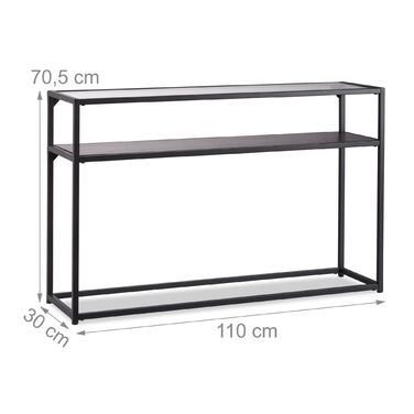 Чорний консольний столик Relaxdays з скляною стільницею