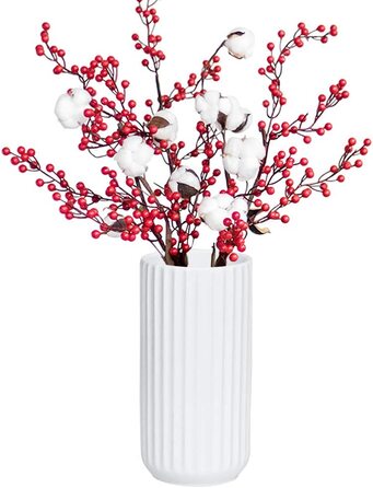Керамічна ваза біла 18CM - Декоративна ваза для квітів, 18CM