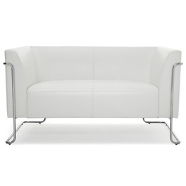 Диван для відпочинку КУРАСАО, штучна шкіра, 2 місця, білий, hjh OFFICE