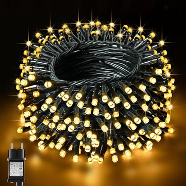 Режимів, Таймер, Теплий Білий, 20М для Різдва та вечірки, 400LED String Light Outdoor, IP44, 8