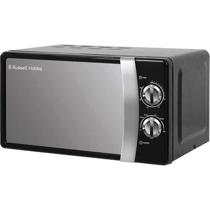 Мікрохвильова піч Russell Hobbs RHMM701C Solo 17л, 700 Вт, чорна: розморожування, таймер, 5 рівнів потужності