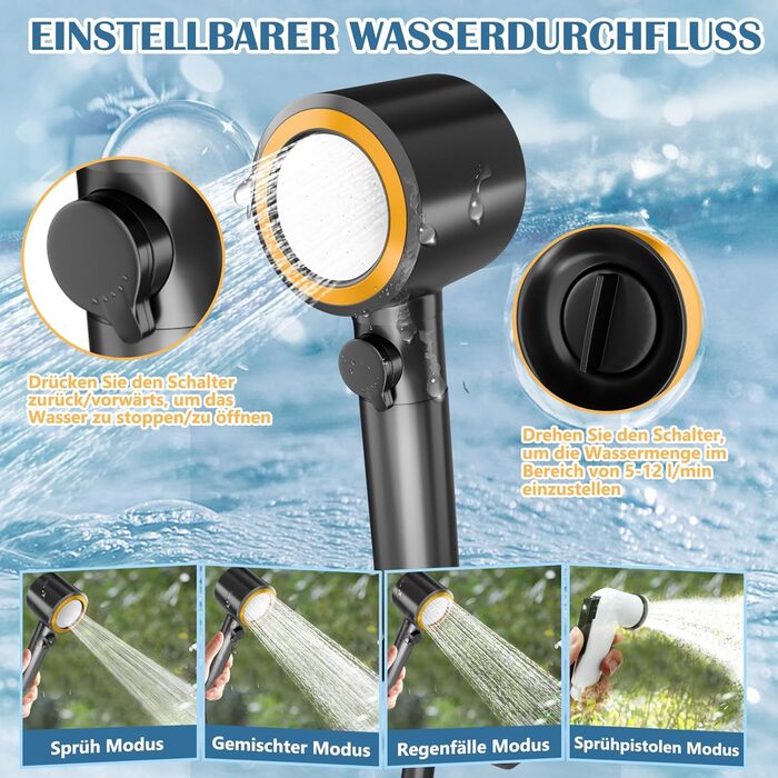 Портативна душова кабіна для кемпінгу з акумулятором 8000mAh, насосом та відром, комплект для відпочинку на природі, туризму, миття авто та тварин