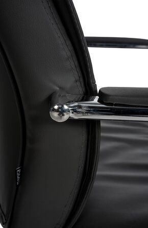 Стілець офісний Sievert з м'якою спинкою та оббивкою зі штучної шкіри, сірий | Конференційний стілець з підлокітниками