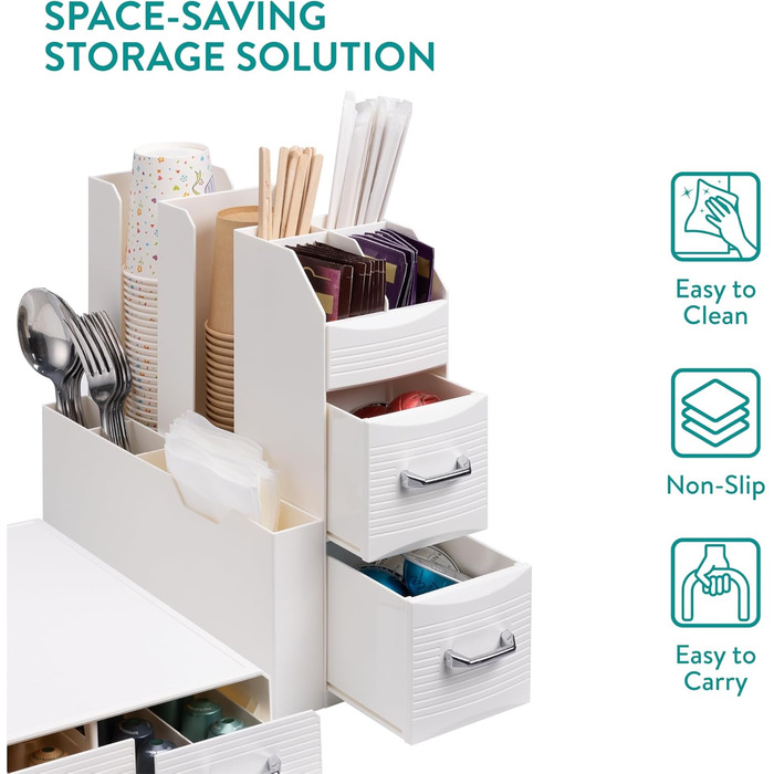 Тримач для капсул кави Navaris - органайзер для капсул Nespresso та інших стандартних розмірів (кремовий)