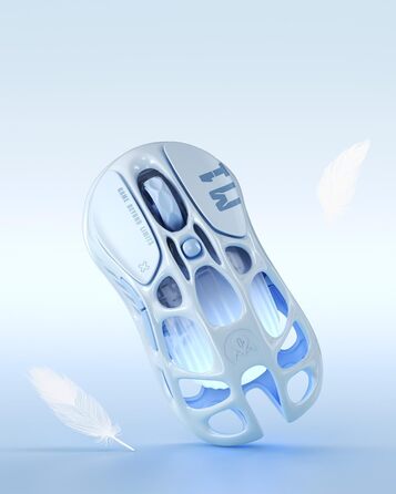 Миша ігрова бездротова GravaStar Mercury M1 Pro, 26000 DPI, 4K, PAW3395, 88г, Bluetooth/2.4G/кабель, RGB, 5 кнопок – Чорний градієнт (Електро-блакитний)