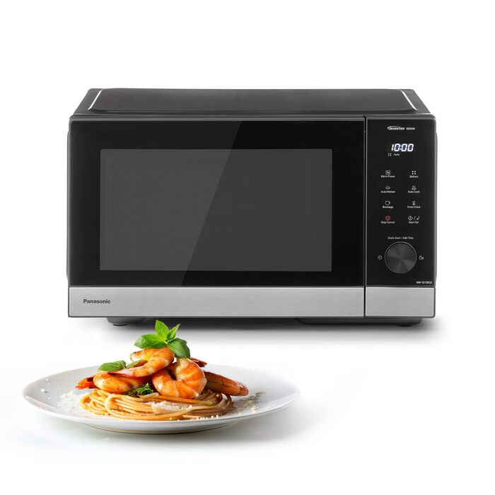 Мікрохвильова піч Panasonic NN-GD35HBGTG з грилем та функцією пару (23 л, чорний/нержавіюча сталь)