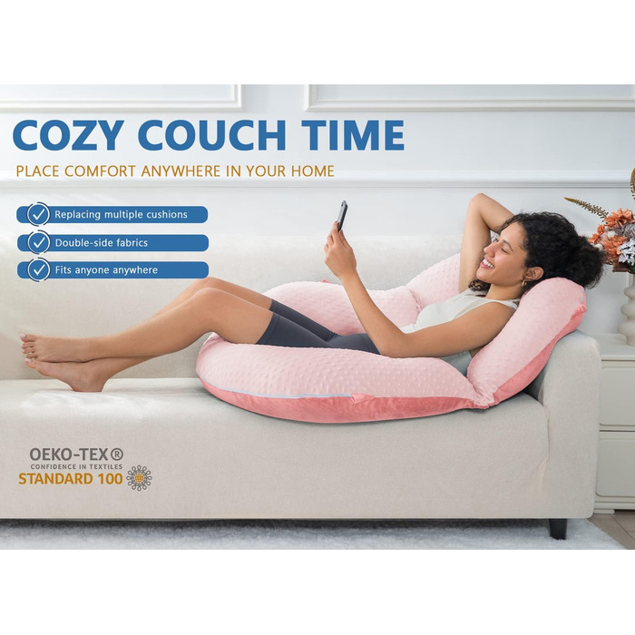 Подушка для читання INSEN Dot Velvet-pink Basic