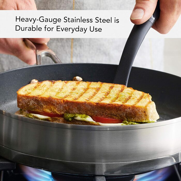 Сковорода-гриль KitchenAid 71012 з тришаровим дном, антипригарне покриття, 26 см (10.25 дюймів)